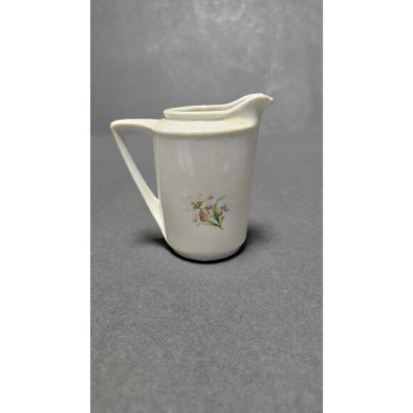 Vintage Floral Porcelain Mini Creamer Pitcher White Pink Flowers Small 196 China - Picture 2 of 7